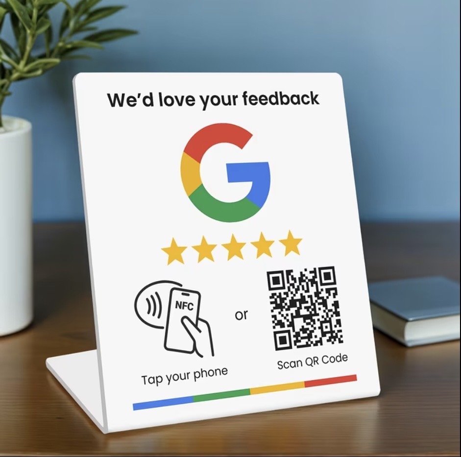 White large Review Funnel feedback card
